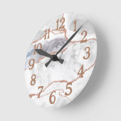 Horloge Ronde Parties scintillant en or Rose blanche de luxe Aga (Angle)