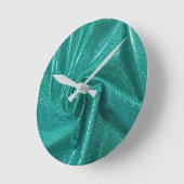 Horloge Ronde Parties scintillant étincelante de séquence turquo (Angle)