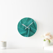 Horloge Ronde Parties scintillant étincelante de séquence turquo (Maison)