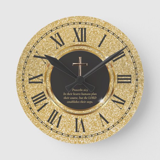 Horloge Ronde Parties scintillant Gold Elegant Pastor Priest Chu (Recto)