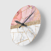 Horloge Ronde Parties scintillant intérieure de luxe en marbre (Angle)