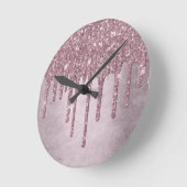 Horloge Ronde Parties scintillant Mauve de dérive | Mélangeur de (Angle)