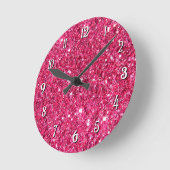 Horloge Ronde Parties scintillant rose-chaud (Angle)