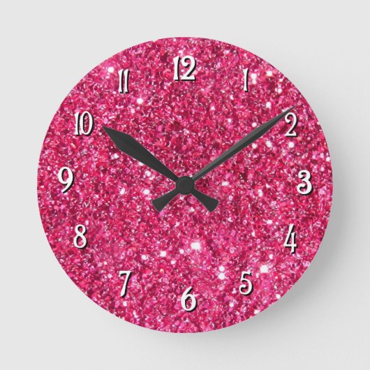 Horloge Ronde Parties scintillant rose-chaud (Recto)