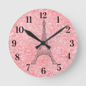 Horloge Ronde Parties scintillant Rose Rose Or Paris Acrylique H (Recto)