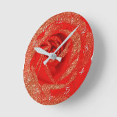 Horloge Ronde Parties scintillant rouge or Rose bois blanc Shabb (Angle)