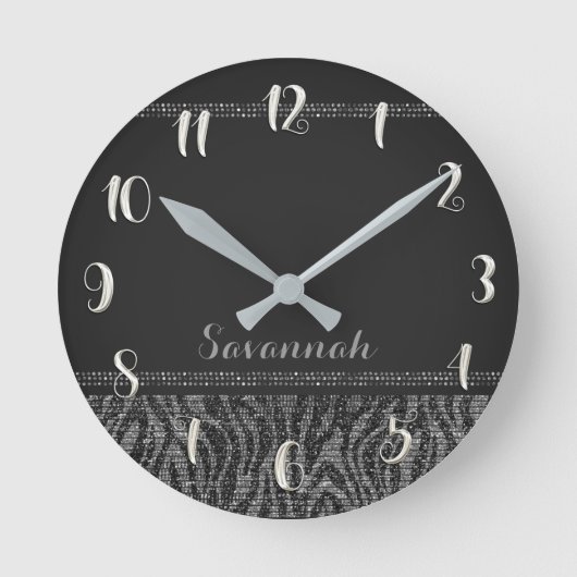 Horloge Ronde Parties scintillantes fascinantes de paillettes (Recto)