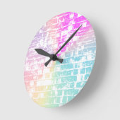 Horloge Ronde Pastel Bricks (Angle)