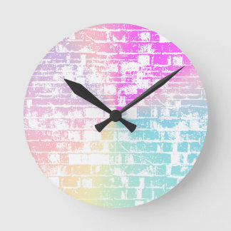 Horloge Ronde Pastel Bricks