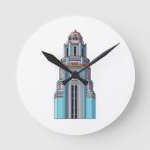 Horloge Ronde Pastel Clock Tower: Art Deco Delight Sticker (Recto)