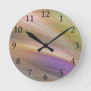 Horloge Ronde Pastel Colours Abstrait