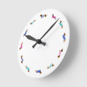 Horloge Ronde Pastel Dachshund (Angle)