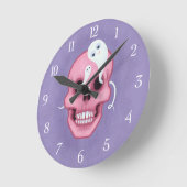 Horloge Ronde Pastel goth skull (Angle)