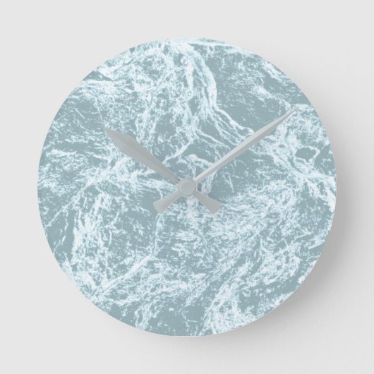 Horloge Ronde Pastel Light Turquoise Abstrait (Recto)