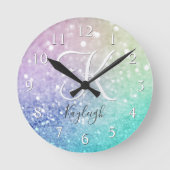 Horloge Ronde Pastel Parties scintillant Bokeh ContexteGlam Eleg (Recto)