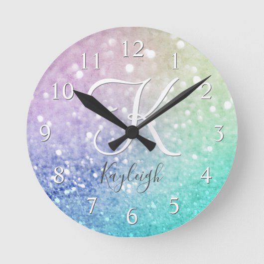 Horloge Ronde Pastel Parties scintillant Bokeh ContexteGlam Eleg (Recto)