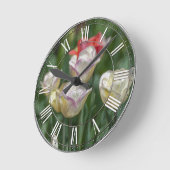 Horloge Ronde Pastel Tulips (Angle)