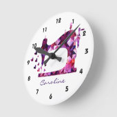 Horloge Ronde Patchwork Quilt Purple Sewing Machine Wall Clock (Angle)