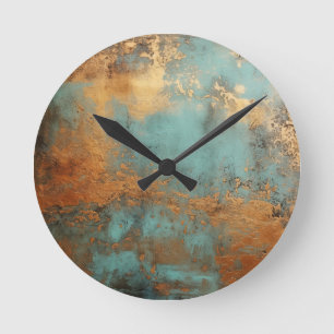 Horloge Ronde Patina de cuivre rustique