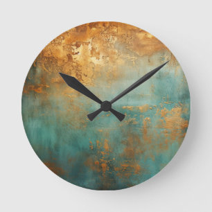 Horloge Ronde Patina de cuivre rustique