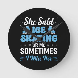 Horloge Ronde Patinoire synchronisée mignonne appelle