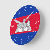 Horloge Ronde Patriotic Cambodia Flag (Angle)