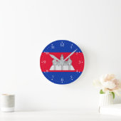 Horloge Ronde Patriotic Cambodia Flag (Maison)