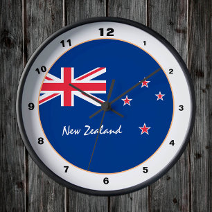 Horloge Ronde Patriotic New Zealand Flag, Zealand Home / design