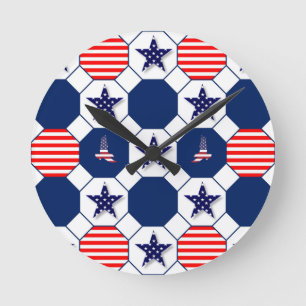 Horloge Ronde Patriotic Wall Clock