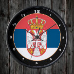 Horloge Ronde Patriotique Serbe Drapeau & Serbie Accueil / Desig<br><div class="desc">Horloge murale : Serbe patriotique & Serbe Drapeau design maison - amour mon pays,  voyage,  vacances,  patriotes / fans de sports</div>