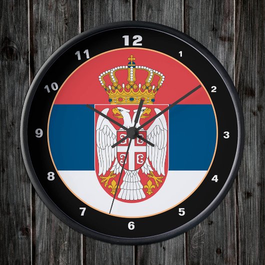 Horloge Ronde Patriotique Serbe Drapeau & Serbie Accueil / Desig