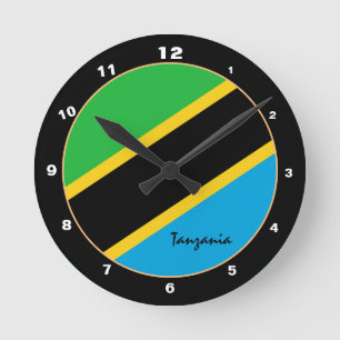 Horloge Ronde Patriotique Tanzanie Drapeau, Tanzanie Accueil / d
