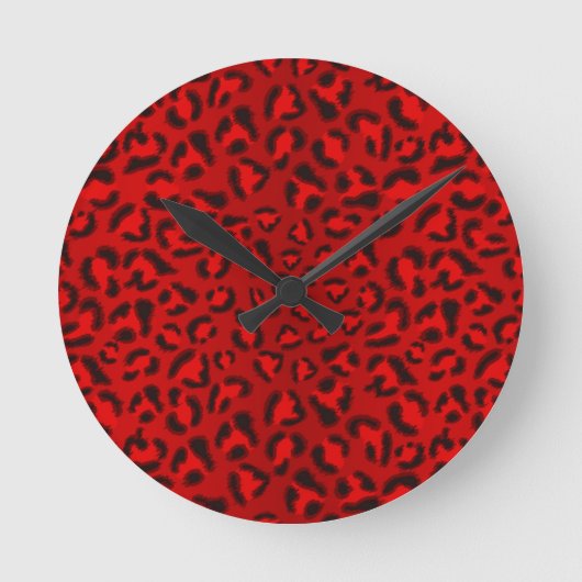 Horloge Ronde Patter la texture rose léopard. (Recto)