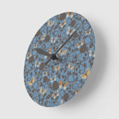 Horloge Ronde pattern, rose et butterfly (Angle)