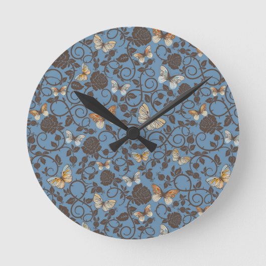 Horloge Ronde pattern, rose et butterfly (Recto)