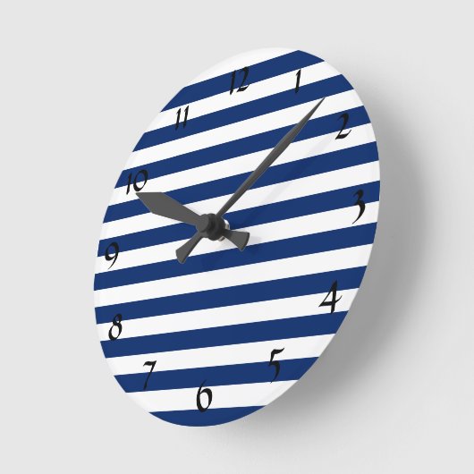 Horloge Ronde Patterns bleus (Angle)