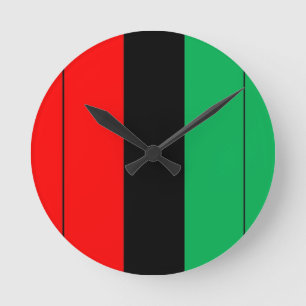 Horloge Ronde Patterns de Kwanzaa Colors