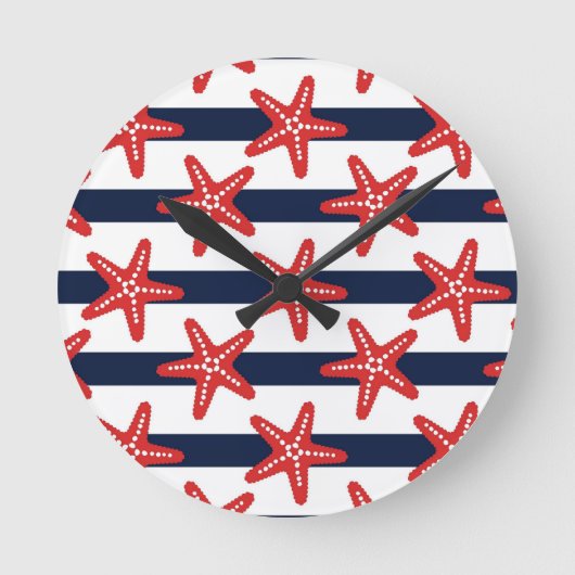 Horloge Ronde Patterns de Stars And Stripes (Recto)