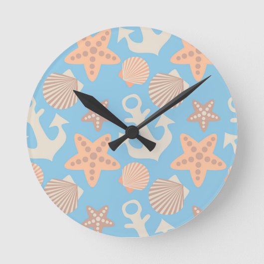 Horloge Ronde Patterns pastel nautical (Recto)