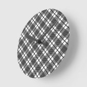 Horloge Ronde Patters de Black White Thin Glen Plaid (Angle)
