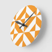 Horloge Ronde Patters de Burnt Orange Geometric Deco Cube (Angle)