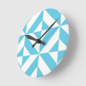 Horloge Ronde Patters de Ocean Blue Geometric Deco (Angle)