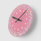 Horloge Ronde Patters de Pink Mosaic (Angle)