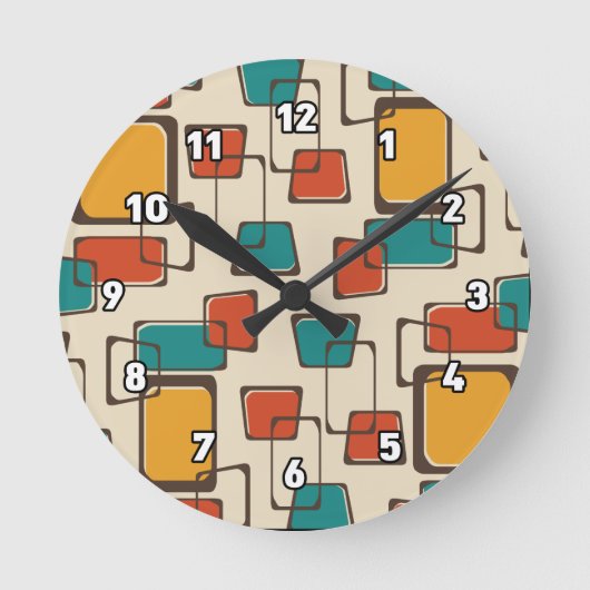 Horloge Ronde Patters de Skewed Squares (Recto)