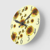 Horloge Ronde Patters de Summer Yellow (Angle)