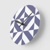 Horloge Ronde Patters Midnight Blue Geometric Deco Cube (Angle)
