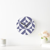 Horloge Ronde Patters Midnight Blue Geometric Deco Cube (Maison)