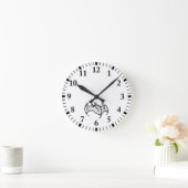 Horloge Ronde paulownia en forme de chaume (Maison)