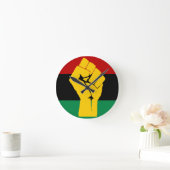 Horloge Ronde Pavillon panafricain Black Power (Maison)