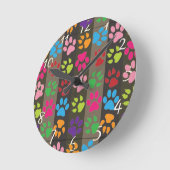 Horloge Ronde Paw Prints Clock (Angle)